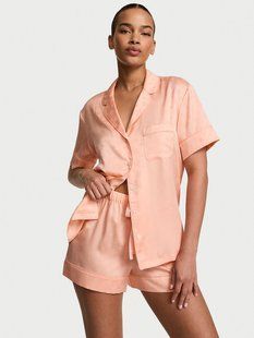 Сатинова піжама VICTORIA'S SECRET Signature Satin Short Pajama Set 428581QAX фото