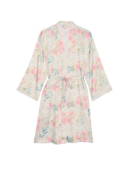 Сатиновий халат VICTORIA'S SECRET Signature Satin Midi Robe 154067QB8 фото