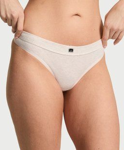 Трусики VICTORIA'S SECRET Logo Cotton Thong Panty 424127SEQ фото