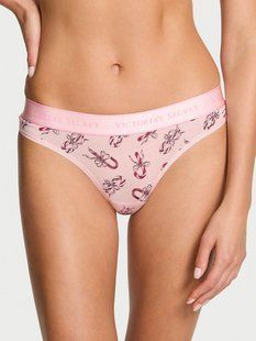 Бавовняні трусики VICTORIA'S SECRET Logo Cotton Thong Panty  415918QYQ фото