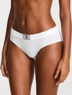 Трусики VICTORIA'S SECRET Logo Cotton Shine Patch Hiphugger Panty 431951QBF фото