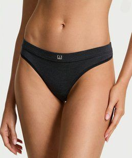 Бавовняні стрінги VICTORIA'S SECRET Logo Cotton Thong Panty 424127QB4 фото