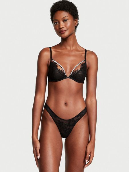 Бюстгальтер VICTORIA'S SECRET Shine Strappy Unlined Lace Low-Cut Demi Bra  904527QB4 фото