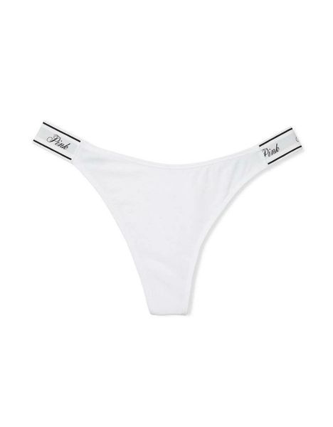 Хлопковые трусики PINK Logo Cotton Thong Panty  416206QEK фото