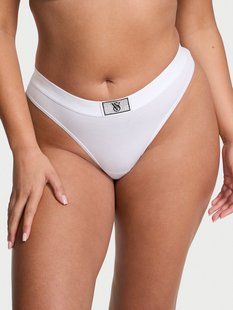 Трусики VICTORIA'S SECRET Logo Cotton Shine Patch Thong Panty 431953QBF фото
