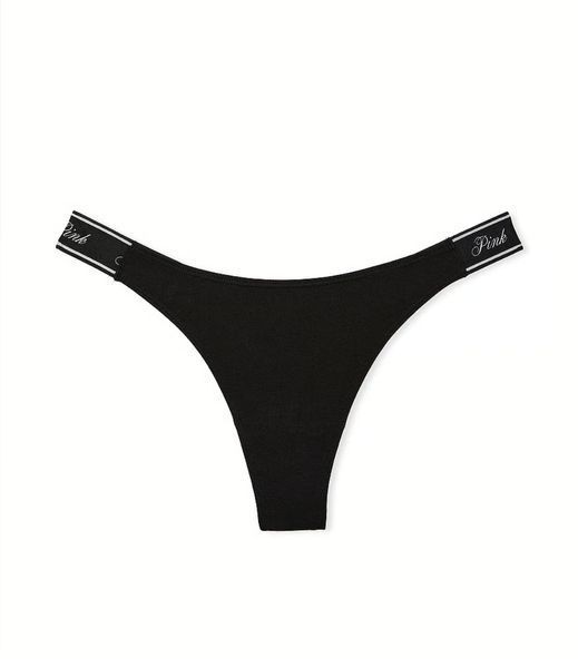 Хлопковые трусики PINK Logo Cotton Thong Panty 416206QB4 фото