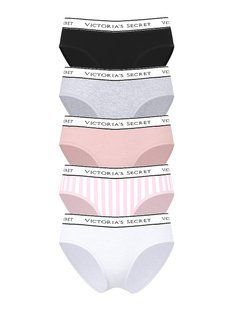 Упаковка трусиків VICTORIA'S SECRET 5-Pack Logo Cotton Hiphugger Panties 431734QD7 фото
