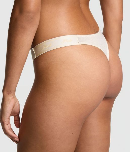 Хлопковые трусики PINK Logo Cotton Thong 416218SEP фото
