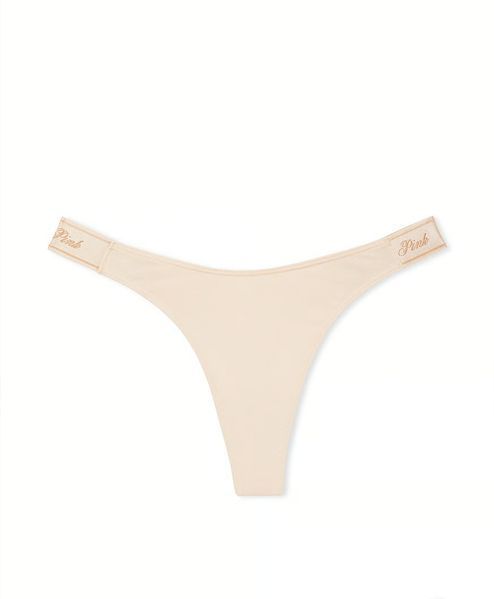 Хлопковые трусики PINK Logo Cotton Thong Panty 416218SEQ фото