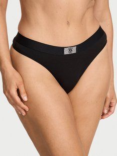 Трусики VICTORIA'S SECRET Logo Cotton Shine Patch Thong Panty 431953QB4 фото