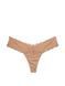 Хлопковые трусики VICTORIA'S SECRET Lace-Waist Cotton Thong Panty 418409SEQ фото 1