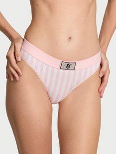 Трусики VICTORIA'S SECRET Logo Cotton Shine Patch Thong Panty  431953SPC фото
