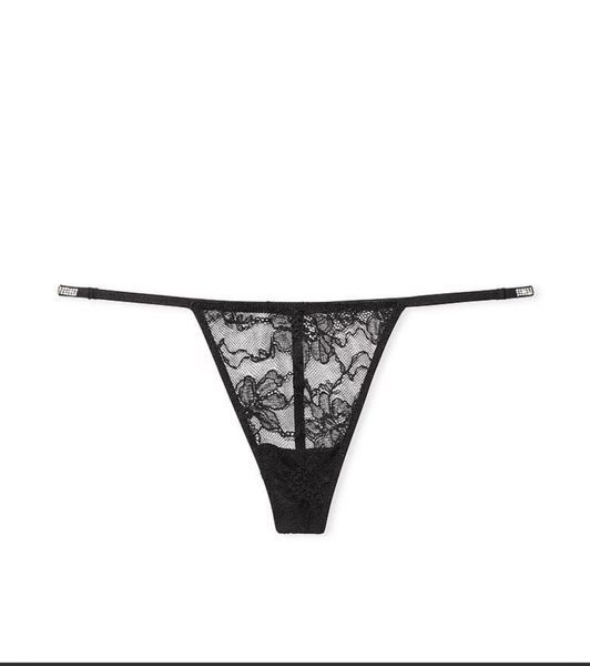Мереживні трусики VICTORIA'S SECRET Lace T-String Shine Strap Panty 904417QB4 фото