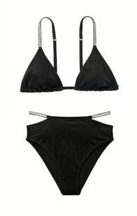 Купальник Victoria's Secret Shine Strap Triangle Bikini Top & High Waist Cheeky Bikini Bottom  155713QB4 фото