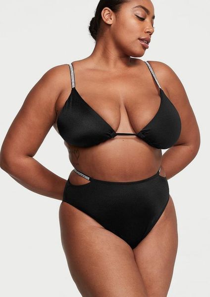 Купальник Victoria's Secret Shine Strap Triangle Bikini Top & High Waist Cheeky Bikini Bottom  155713QB4 фото