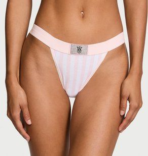 Трусики VICTORIA'S SECRET Logo Cotton Shine Patch Tanga Panty 420751SPC фото