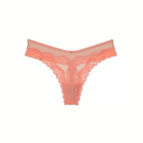 Трусики VICTORIA'S SECRET Tease Mesh Lace-Trim High-Leg Thong Panty 415384SEQ фото