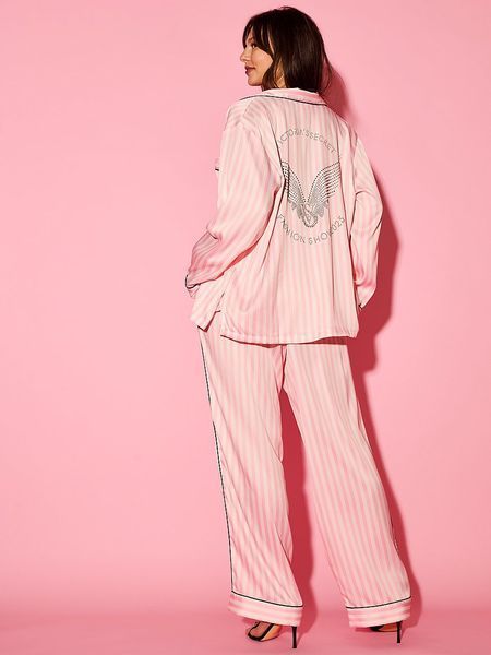 Піжама VICTORIA'S SECRET Signature Satin Sparkle Long Pajama Set  420186SPV фото