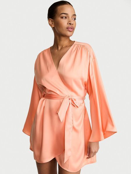 Сатиновий халат VICTORIA'S SECRET Satin Short Robe 151973SEQ фото
