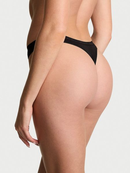 Бавовняні трусики русики VICTORIA'S SECRET Stretch Cotton High-Leg Scoop Thong Panty 418365QB4 фото