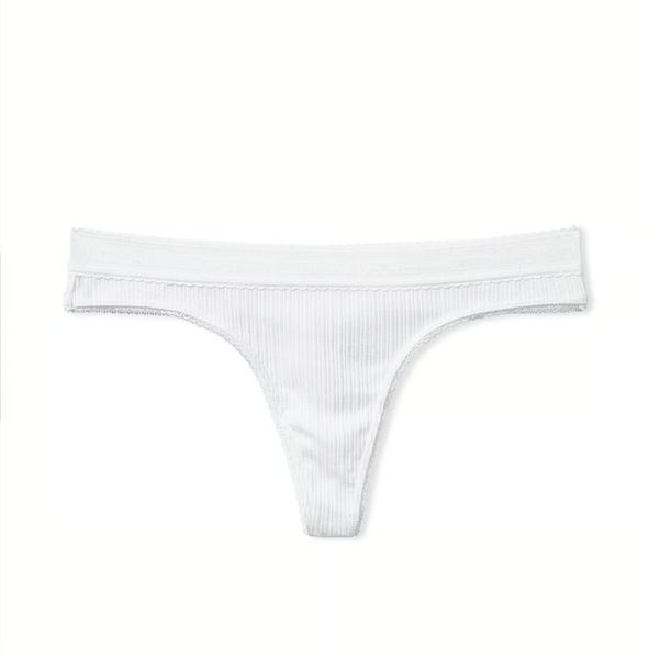 Хлопковые VICTORIA'S SECRET Lace-Waist Cotton Thong Panty 415921QBF фото
