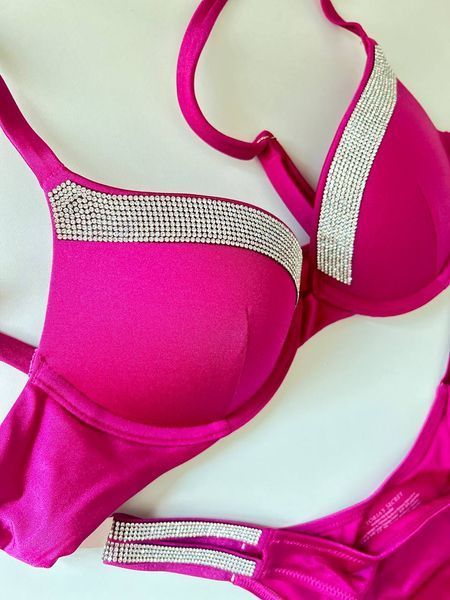 Купальник VICTORIA'S SECRET Shine Trim Push-Up Bikini Top & Double Shine Strap Brazilian Bikini Bottom  155834QAX фото