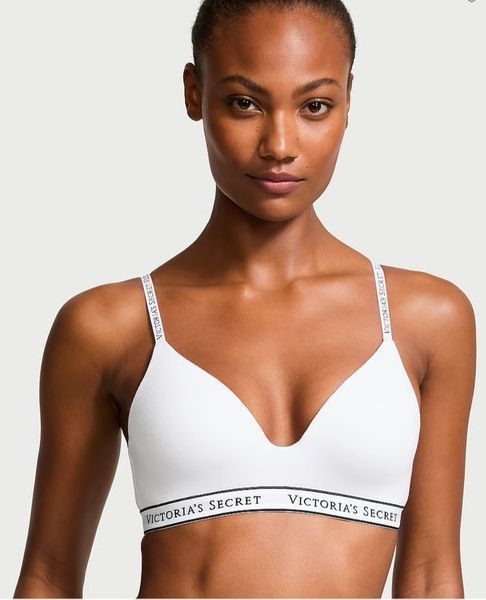 Бюстгальтер VICTORIA'S SECRET Cotton Logo Wireless Lightly Lined Bra 417536QBF фото