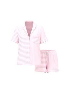 Піжама Victoria's Secret Sosoft&trade; Modal Short Pajama Set, в горизонтальну рожеву смужку, p.XS 428605SPU фото