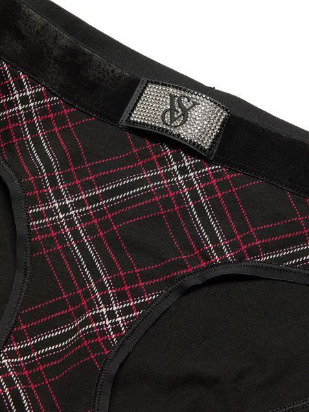 Трусики VICTORIA'S SECRET Logo Cotton Shine Patch Velvet Hiphugger Panty  431590QAK фото