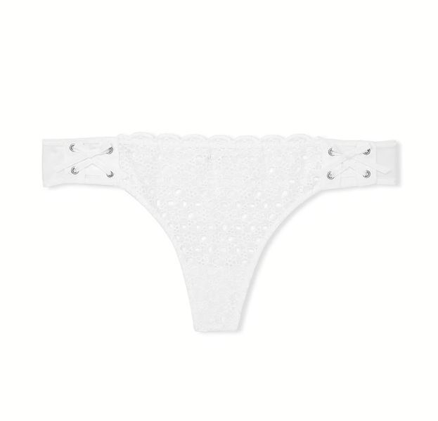 Трусики VICTORIA'S SECRET Dream Angels Eyelet Lace-Up Thong Panty 400294QBF фото