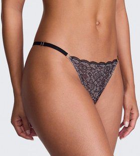 Трусики Victoria's Secret Tease Lace Mesh String Thong з регульованими ремінцями, XS 437149QAX фото