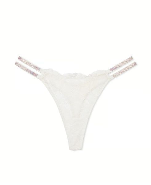 Трусики VICTORIA'S SECRET Lace Double Shine Strap Thong Panty 188191Q9Z фото