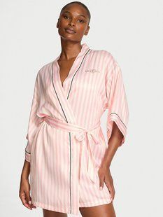 Сатиновий халат VICTORIA'S SECRET Backstage Satin Sparkle Short Robe  417427SPU фото