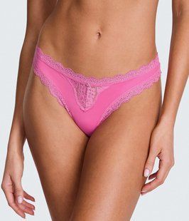 Трусики VICTORIA'S SECRET Dream Angels Lace-Trim Thong Panty 417753QS6 фото