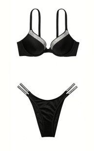 Купальник VICTORIA'S SECRET Shine Trim Push-Up Bikini Top & Double Shine Strap Brazilian Bikini Bottom  155834QB4 фото