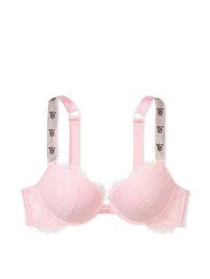 Бюстгальтер VICTORIA'S SECRET Lace Logo Shine Strap Push-Up Bra 904546QCJ фото