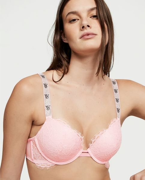 Бюстгальтер VICTORIA'S SECRET Lace Logo Shine Strap Push-Up Bra 904546QCJ фото