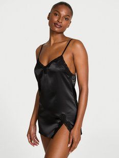 Пеньюар VICTORIA'S SECRET Tease Satin Lace-Trim Mini Slip Dress  425837QB4 фото