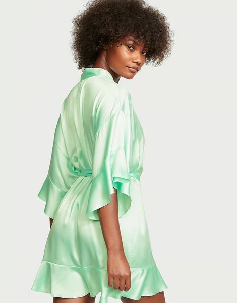 Сатиновий халат VICTORIA'S SECRET Satin Flounce Robe  193538QFZ фото